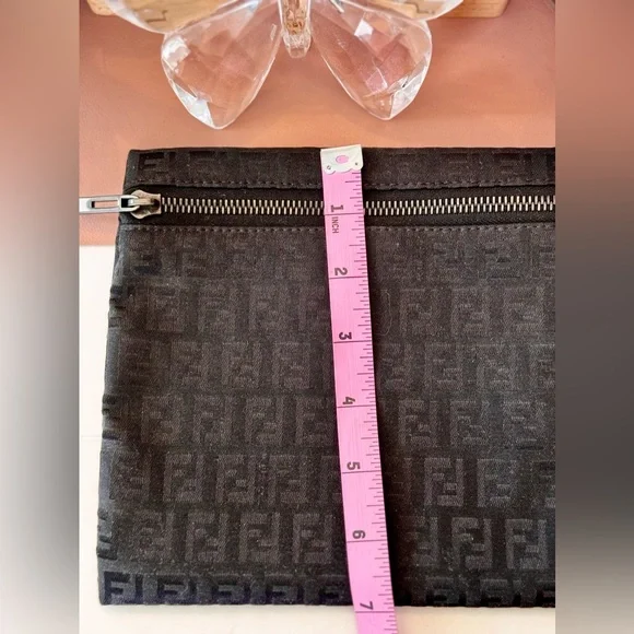 Fendi Black Canvas Pouch Like New - Picture 8 of 8